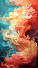 Wall Mural - Colorful Abstract Swirls Background

