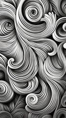 Wall Mural - Abstract Monochrome Swirls Pattern

