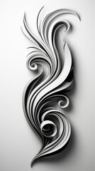 Wall Mural - Abstract Black and White Swirl Design

