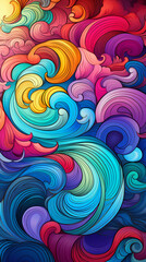 Wall Mural - Vibrant Abstract Swirling Patterns Background

