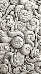 Wall Mural - Abstract Swirl Patterns in Monochrome

