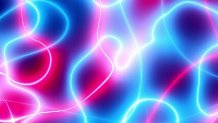Leinwandbilder - Abstract looping 4k video. Seamless abstract blue wavy psychedelic background for loop playback. Glowing energy moving texture