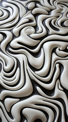 Wall Mural - Abstract Black and White Fluid Pattern

