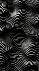 Wall Mural - Abstract Black and White Wavy Lines Background

