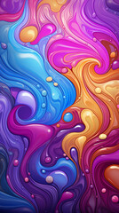 Wall Mural - Vibrant Abstract Swirls Background with Colorful Waves

