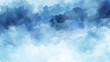 Picture of an Abstract Watercolor Painting of Soft Blue Clouds