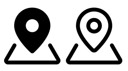 Location, map rounded solid and line icons