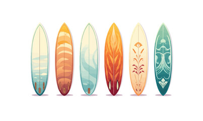 Wall Mural - surfboard set vector flat minimalistic isolated illustration
