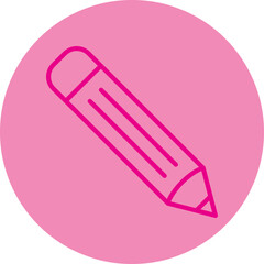 Poster - Pencil Pink Line Circle Icon