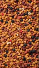 background of dried apricots dog food, animal, ai generated