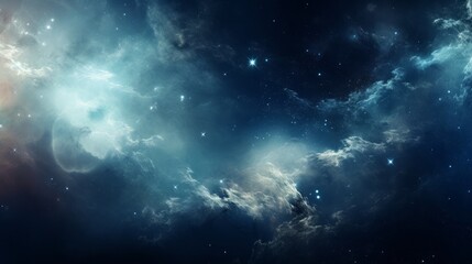 Wall Mural - Space background with realistic nebula and shining stars. Neural network AI generated art