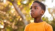 Portrait of a ten years old afroamerican black boy