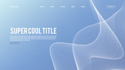 Poster - Landing page abstract design. Template for website or app. Colorful abstract minimal wave