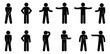man icon, people standing, basic poses and gestures