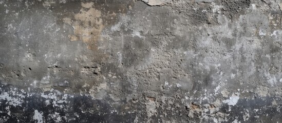 Wall Mural - A detailed close up of a grey concrete wall covered in various stains, creating a unique pattern reminiscent of a landscape painting