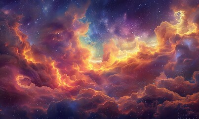 a colorful galaxy wrapped in a nebulous cloud transcends mere visual spectacle