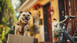 Cute dog delivery post box. Generative Ai