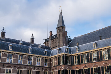 Canvas Print - Fragments of Binnenhof (Inner court) - XIII century complex of buildings, is among the oldest Parliament buildings in the world still in use. The Hague (Den Haag), The Netherlands. 