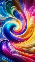 Wall Mural - abstract texture wallpaper and background with waves and curves in vivid colors. artistic fractal pa