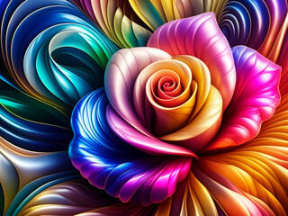 Wall Mural - abstract rose texture wallpaper and background with waves and curves in vivid colors. artistic fract