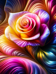 Wall Mural - abstract rose texture wallpaper and flower background with waves and curves in vivid colors. artisti