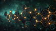 Abstract hexagon background. Close-up. 