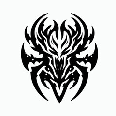 Wall Mural - Logo Design. Menacing Stylized Creature on a White Background