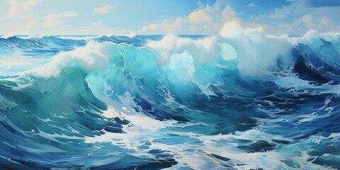 Wall Mural - Abstract background with ocean waves.