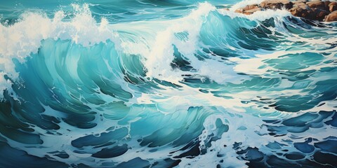 Wall Mural - Abstract background with ocean waves.