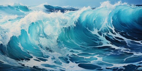 Wall Mural - Abstract background with ocean waves.