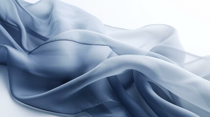 Wall Mural - A blue and white fabric with a lot of folds. Generative AI.