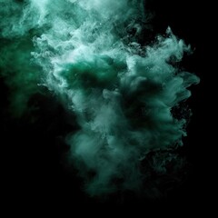  Shiny smoke. Glitter fluid. Ink water. Magic mist. Green color particles texture paint vapor storm wave