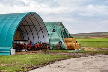 Poster - Stroh und Silageballen lagern im Freien