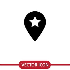 Poster - Location icon vector, favorite place with star sign.simple illustration on white background..eps