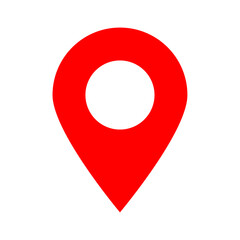 Red location icon Pin point location pointer symbol