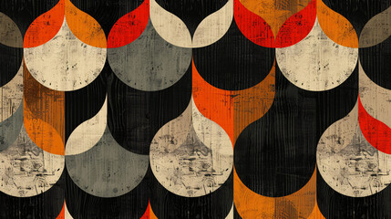 Wall Mural - Warm vintage pattern with retro vibes.