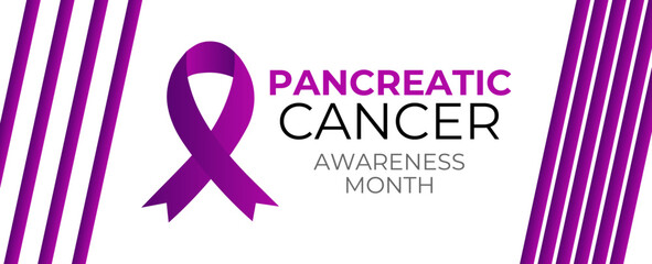 Wall Mural - Pancreatic Cancer awareness month is observed every year in November.  is a disease in which malignant cells form in the tissues of the pancreas. banner, cover, card. Vector illustration