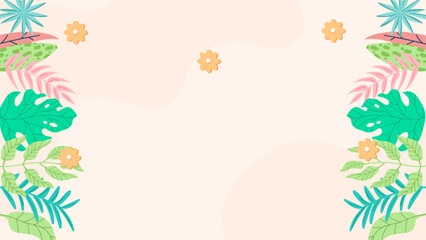 Fototapete - Colorful colourful vector illustration spring background with flowers and leaves