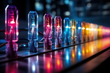 Poster - Colorful Lights Arranged on Table Generative AI