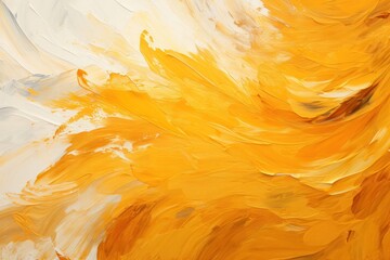 Poster - Yellow and White Abstract Painting Generative AI