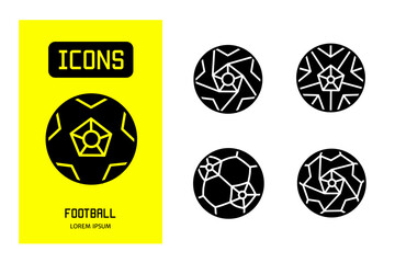 Poster - Set of flat icons of football. Vector design for business and stock.