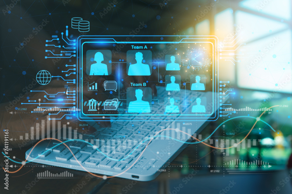 Ai technology. Business using network connection technology, share data ...