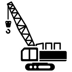 Solid icon design of crane 