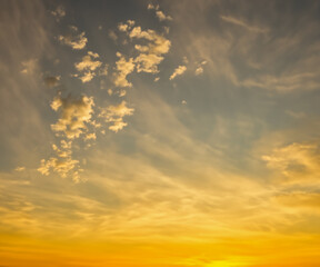 Wall Mural - yellow sky and clouds background