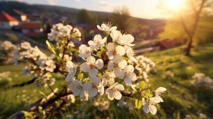 Canvas Print - flowers in the morning in spring