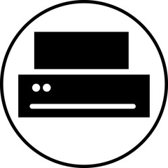 Fototapete - Printer icon in trendy Fill Style. Document printing or fax symbol. Vector illustration for web site or mobile app. Printing sign. Premium quality symbol isolated on transparent background.