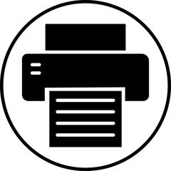Fototapete - Printer icon in trendy Fill Style. Document printing or fax symbol. Vector illustration for web site or mobile app. Printing sign. Premium quality symbol isolated on transparent background.