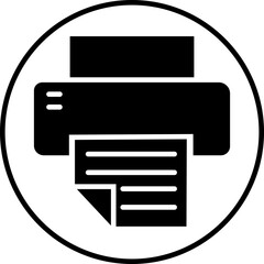 Fototapete - Printer icon in trendy Fill Style. Document printing or fax symbol. Vector illustration for web site or mobile app. Printing sign. Premium quality symbol isolated on transparent background.
