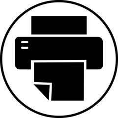 Fototapete - Printer icon in trendy Fill Style. Document printing or fax symbol. Vector illustration for web site or mobile app. Printing sign. Premium quality symbol isolated on transparent background.