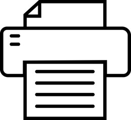Fototapete - Printer icon in Line Style editable stock. Document printing or fax symbol. Vector illustration for web site or mobile app. Printing sign. Premium quality symbol isolated on transparent background.